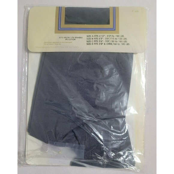 Macy's Clubhouse Control Top Pantyhose Womens Size A Tender Teal Blue Sandalfoot - Picture 3 of 5